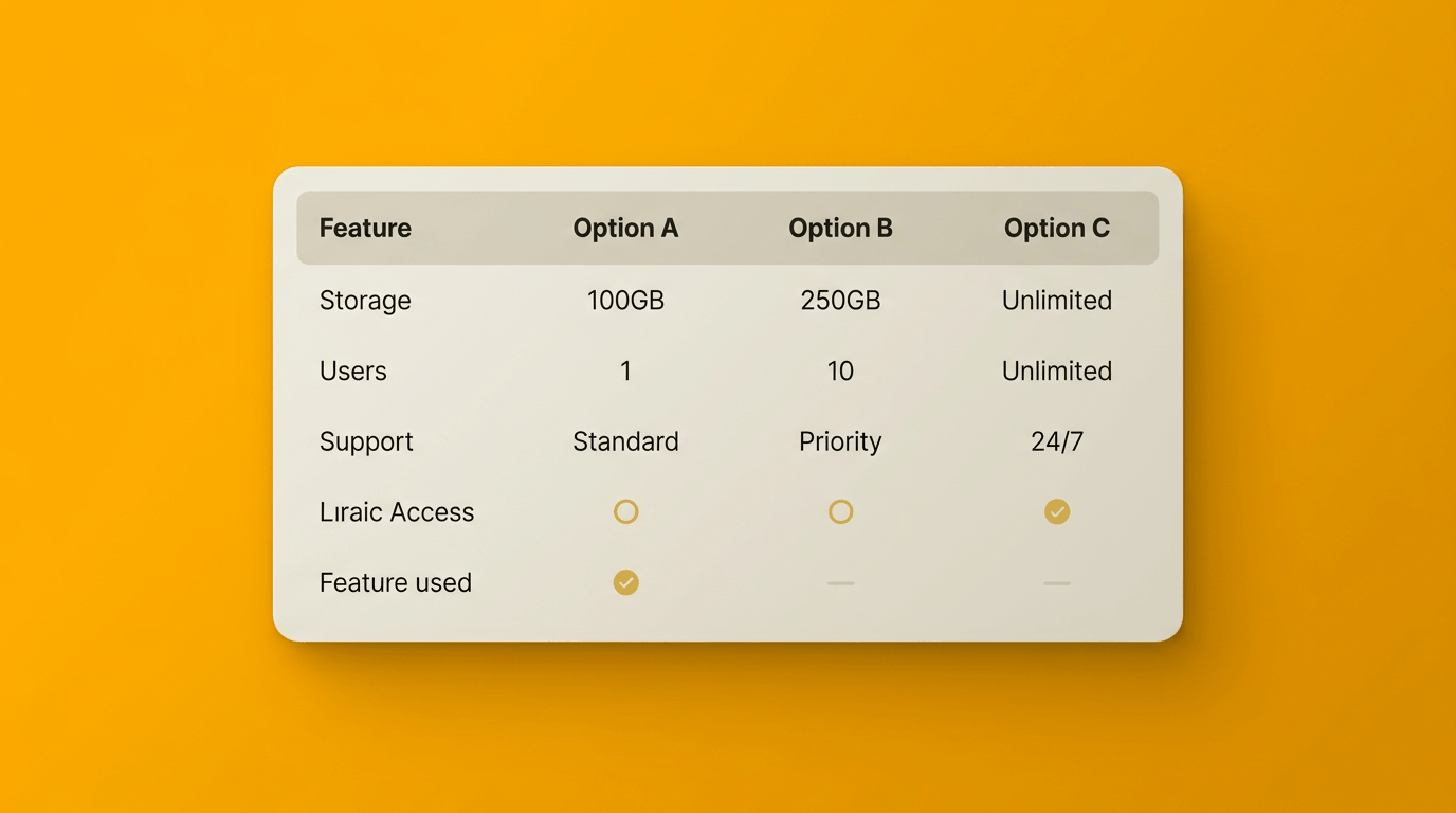 Comparison Table Pattern | UX Patterns for Developers